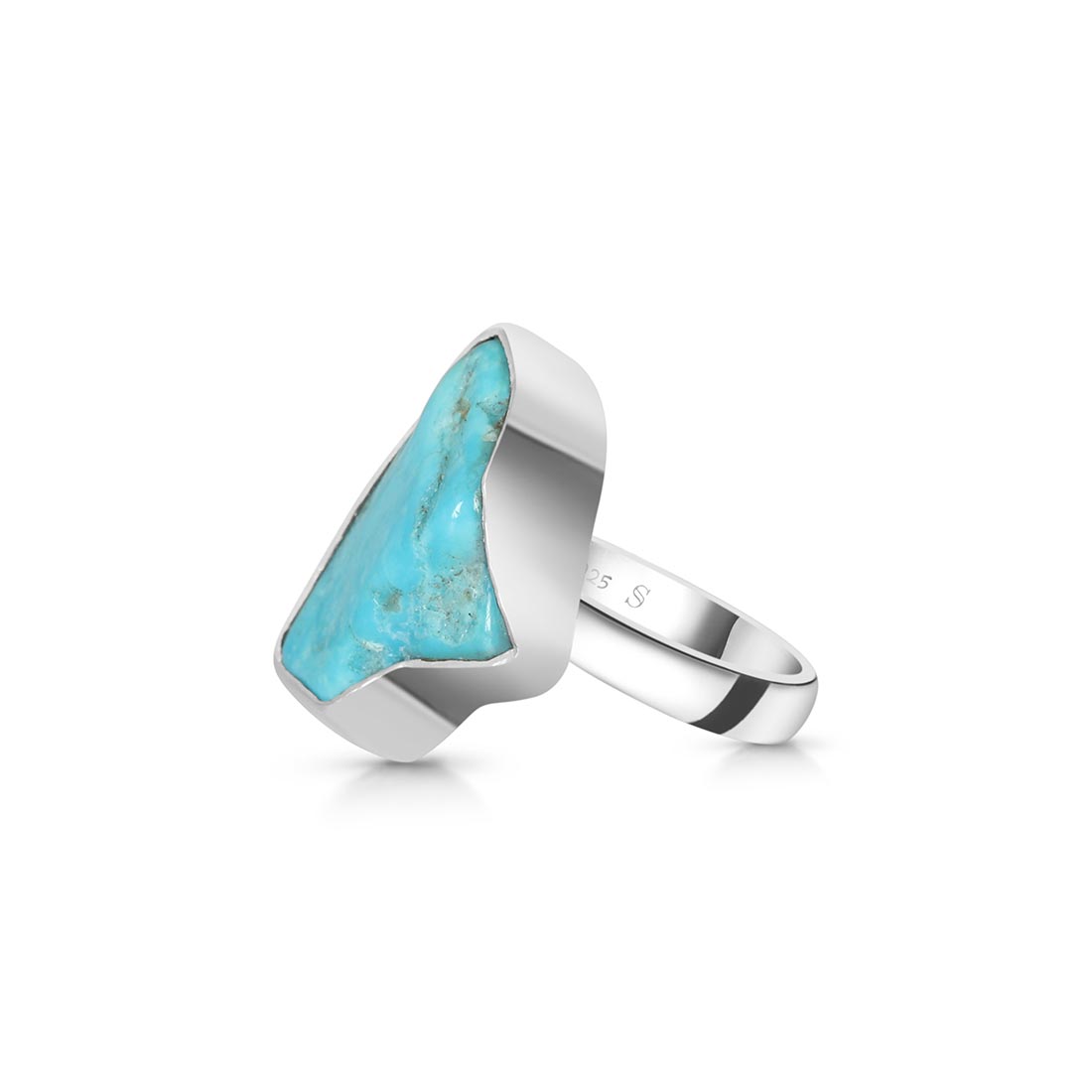 Turquoise (Rough) Adjustable Ring-(TRQ-R-93)